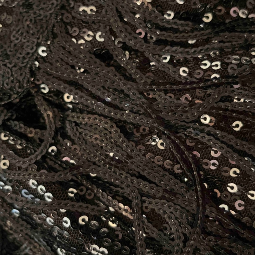 Black Sequined Tassel Cut Out Mini Short Dress Halter Neck - Picture 14 of 14